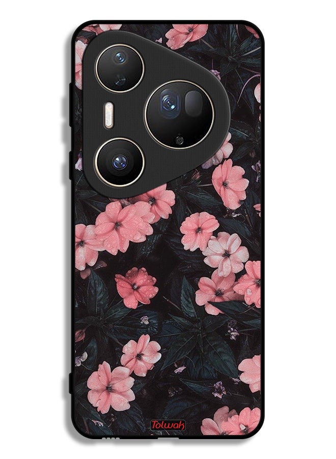 Tolwak Huawei Pura 80 Ultra Protective Case Cover Peach Small Roses - Image 1
