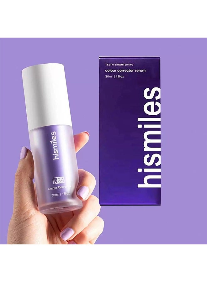 HiSmile Teeth Color Corrector, Purple Teeth Brightening Toothpaste, Remove Stains, Teeth Brightening Purple Toothpaste, Remove Coffee, Stains, Yellow Teeth (30ml） - Image 2