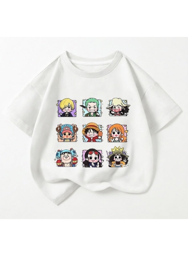 One Piece Anime Printed Short Sleeve T-Shirt Unisex Graphic Tee Multiple Sizes for Fans Daily Wear - Image 1