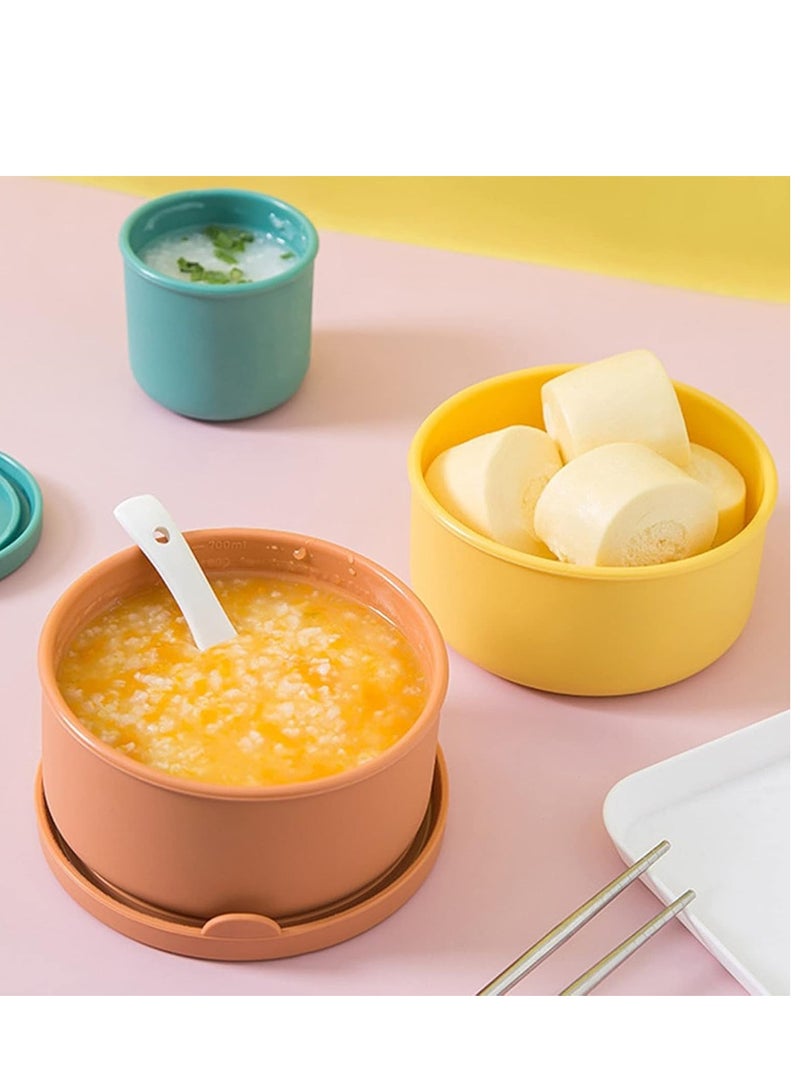 بولة سيليكون متعددة الاستخدام مع غطاء – لحفظ الطعام والتسخين في الميكروويف والتجميد – متعددة الألوان - Image 3