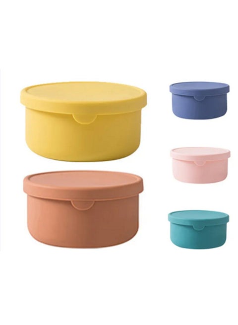 بولة سيليكون متعددة الاستخدام مع غطاء – لحفظ الطعام والتسخين في الميكروويف والتجميد – متعددة الألوان