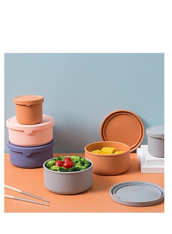 Multi-use silicone bowl with lid - for storing food, heating in the microwave, and freezing - assorted colors - Image 3