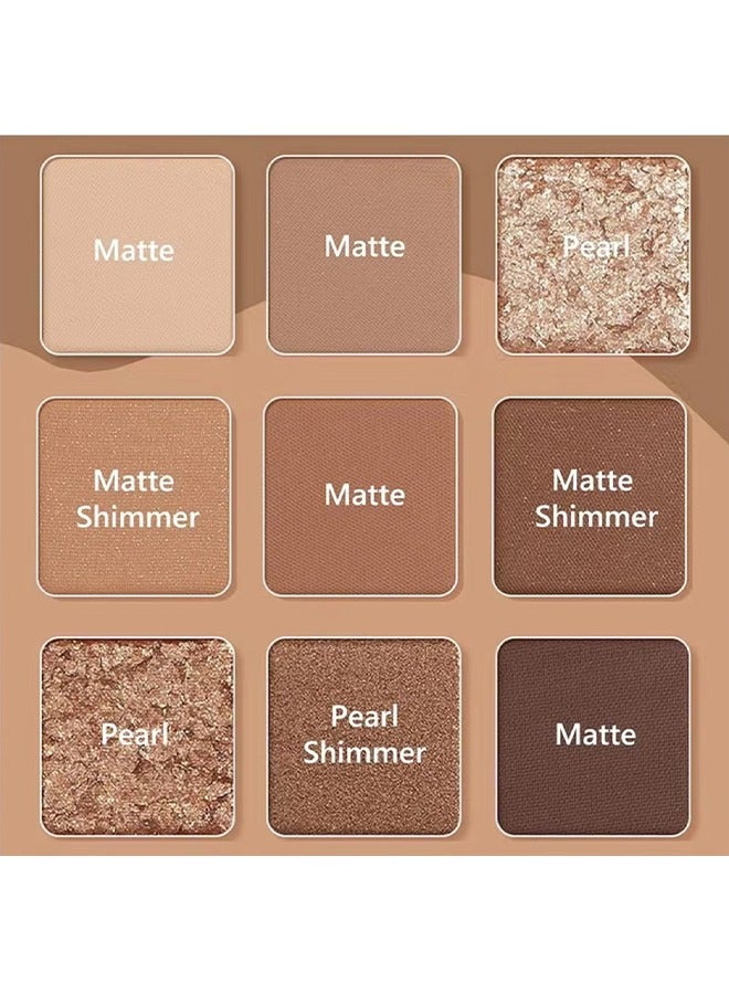 dikalu Eyeshadow Palette 9 Colours Chocolates Contour Palette Brown Eyeshadow Make Up Palettes Long Lasting Shimmer Matte Highly Pigmented Natural Look Travel Size Eye Shadows Palette For Women Girls - Image 4