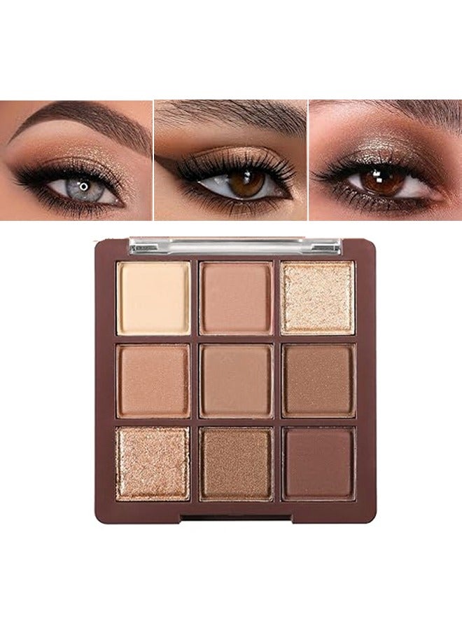 dikalu Eyeshadow Palette 9 Colours Chocolates Contour Palette Brown Eyeshadow Make Up Palettes Long Lasting Shimmer Matte Highly Pigmented Natural Look Travel Size Eye Shadows Palette For Women Girls - Image 1