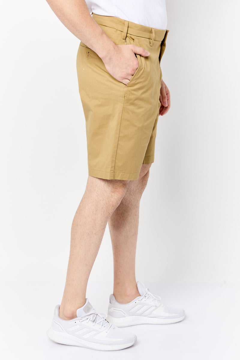 DOCKERS Men Solid Chino Shorts, Dark Khaki - Image 3