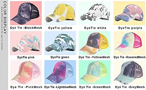 Bocianelli Criss Cross Hat Washed Distressed Baseball Cap Ponytail Hat High Messy Bun Ponycap for Women (BlackMesh) - Image 5