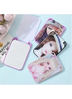 Generic Girl Style Makeup Mirror, Simple Square Folding Portable Mirror for Women Girls  - Image 2