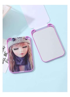 Generic Girl Style Makeup Mirror, Simple Square Folding Portable Mirror for Women Girls  - Image 3