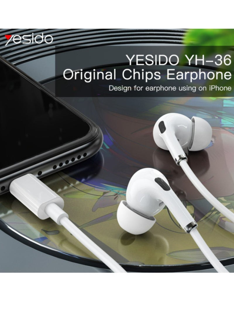 Yesido سماعات أذن رياضية ستيريو YH36 HiFi مع ميكروفون - موصل لايتنينغ بدون استخدام اليدين، صوت عالي الجودة، ملائمة مريحة للاستخدام النشط، تصميم متين، سعر جملة، متوافقة مع أجهزة لايتنينغ - Image 2