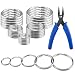 MARRTEUM 50 Pcs 5 Sizes 15 20 25 30 35mm Key Rings with Ergonomic Opener Made of 304 Stainless Steel Round Flat Split Design Ideal for Arts Craft Pet Collar DIY Projects - Image 2