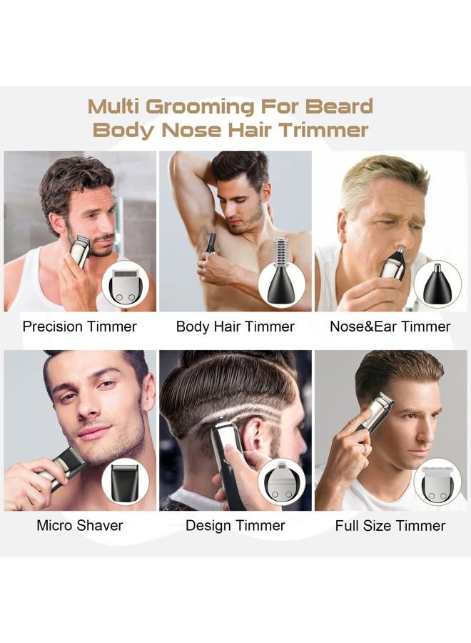 Generic Beard Trimmer, Cordless Hair Clippers for Men Body Hair Trimmer, Mustache Nose Facial Cutting Groomer, Waterproof Electric Shaver 11 in 1 Grooming Kit, USB Rechargeable & LED Display 1.0 Count  - Image 5
