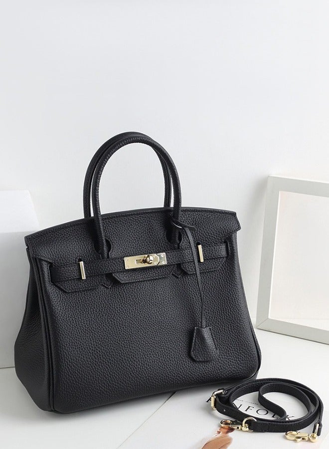New Women’s Leather Handle Handbag Elegant handbags for women Fashion Tote Bags Faux Leather Shoulder Bag Handbag High-grade Texture Lychee patterned Hand Bag Fashion Light Luxury Portable Practical Bag Retro Shoulder Bag  - Image 2