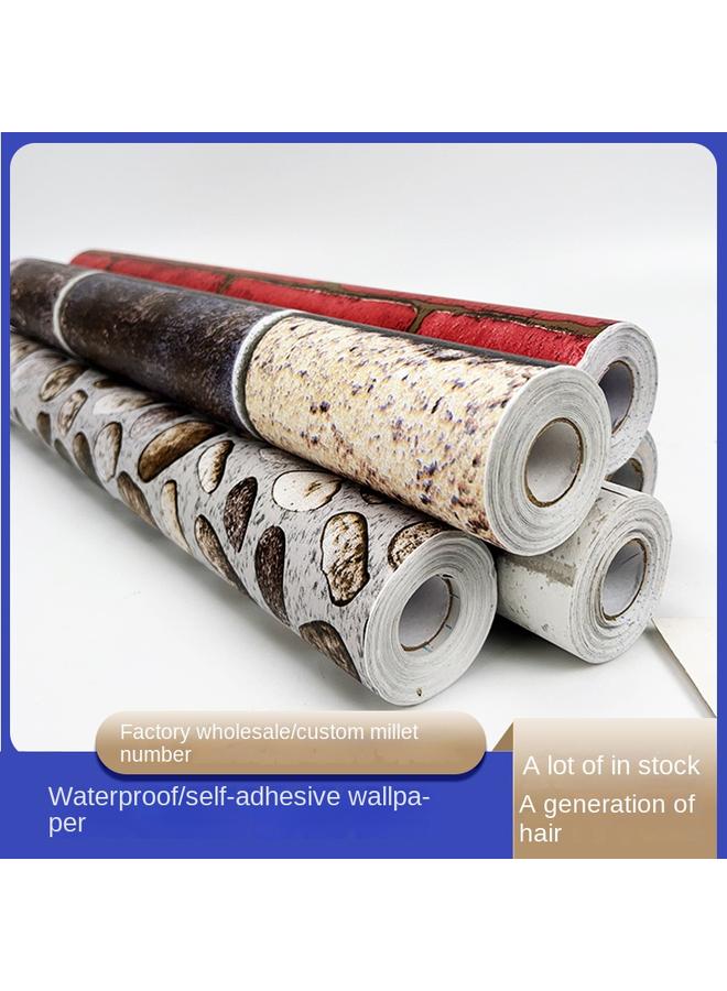 Bluejw Retro Nostalgic Wallpaper Self Adhesive Student Dormitory Wallpaper Waterproof Desk Grey Sticker Industrial Style Wallpaper - Image 3