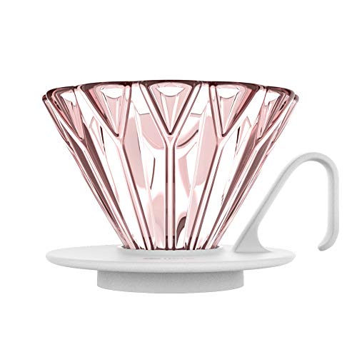 ElephantNum ElephantNum HERO Petal Glass Coffee Dripper V60 Barista Pour Over Hand Drip Brewer Pink