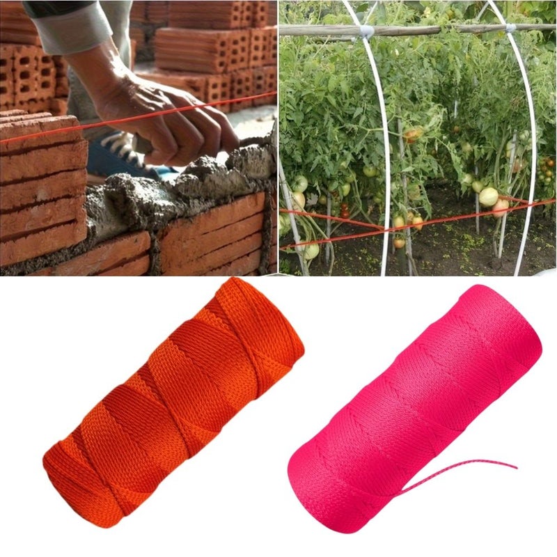 2 Rolls 18 Mason Twine Total 152m 498.6ft Nylon Brick Layer Line Fluorescent White And Orange For Construction And Leveling - Image 3