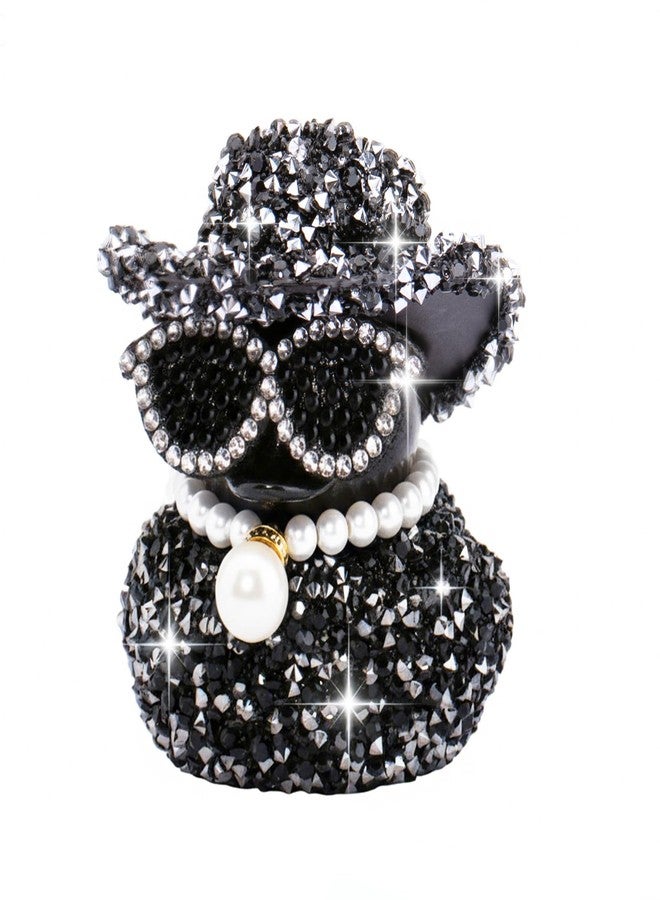wonuu Black Diamond Rubber Duck Car Dashboard Decorations Car Ornaments for Cool Car Accessories, A-White - Image 1