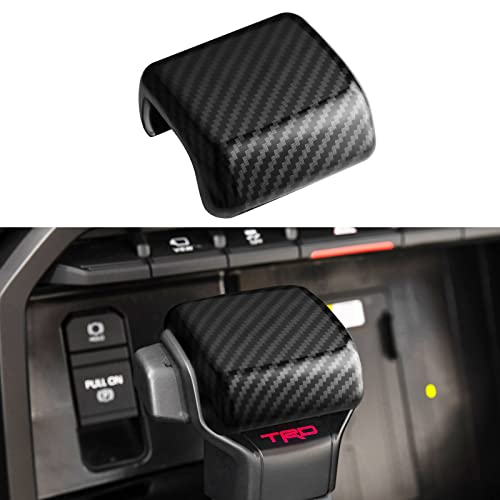 INTGET Gear Shift Knob Cover for 2022 2023 2024 2025 2026 Toyota Tundra Accessories Carbon Fiber Car Center Console Gear Shift Knob Trim Protector Gear Shifter Cover for Toyota Sequoia Accessories - Image 1