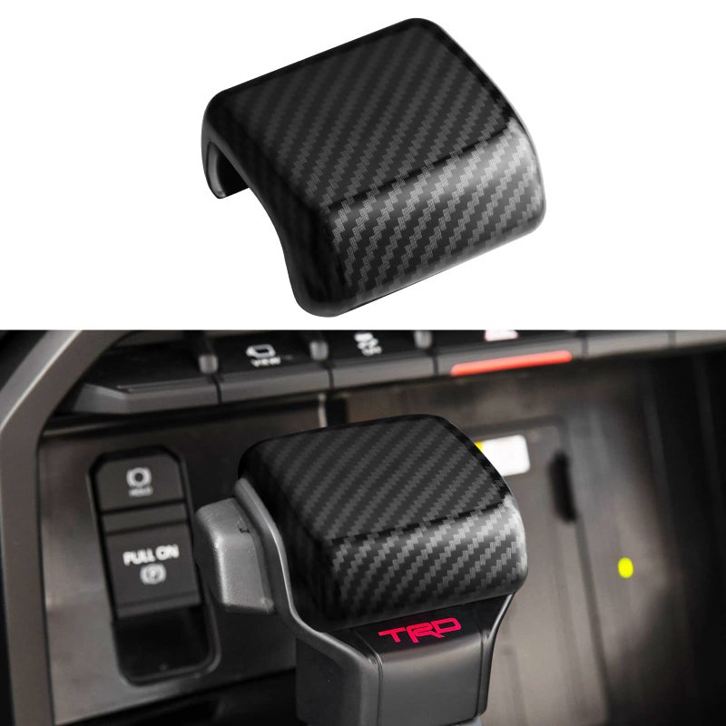 INTGET Gear Shift Knob Cover for 2022 2023 2024 2025 2026 Toyota Tundra Accessories Carbon Fiber Car Center Console Gear Shift Knob Trim Protector Gear Shifter Cover for Toyota Sequoia Accessories - Image 3