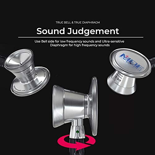 MDF Instruments ستيثوسكوب كارديوولوجي بروكارديل من MDF، إصدار محدود، لون وردي ذهبي، خفيف الوزن، تيتانيوم، للبالغين، ذو رأس مزدوج، أنبوب نمط الفهد الثلجي، رأس صدري وردي ذهبي - MDF797TSLRG - Image 2