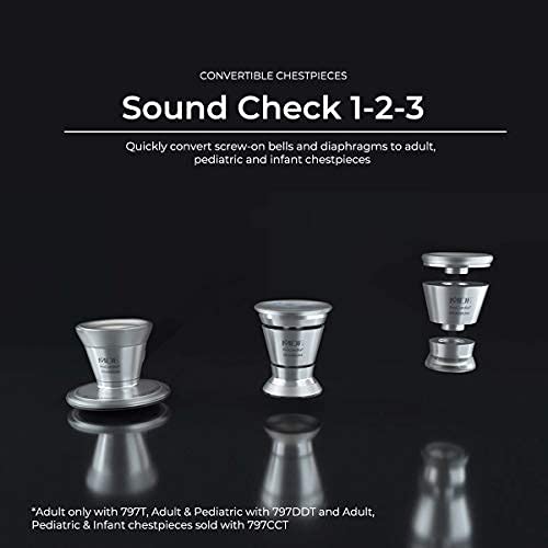 MDF Instruments ستيثوسكوب كارديوولوجي بروكارديل من MDF، إصدار محدود، لون وردي ذهبي، خفيف الوزن، تيتانيوم، للبالغين، ذو رأس مزدوج، أنبوب نمط الفهد الثلجي، رأس صدري وردي ذهبي - MDF797TSLRG - Image 3