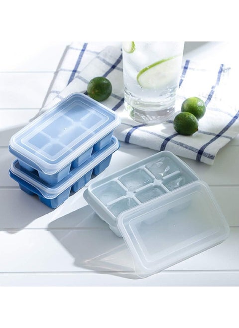 Goolsky Ice Cube Trays 3 Pack Silicone Ice Tray with Removable Lid Easy Release Flexible Ice Cube Molds