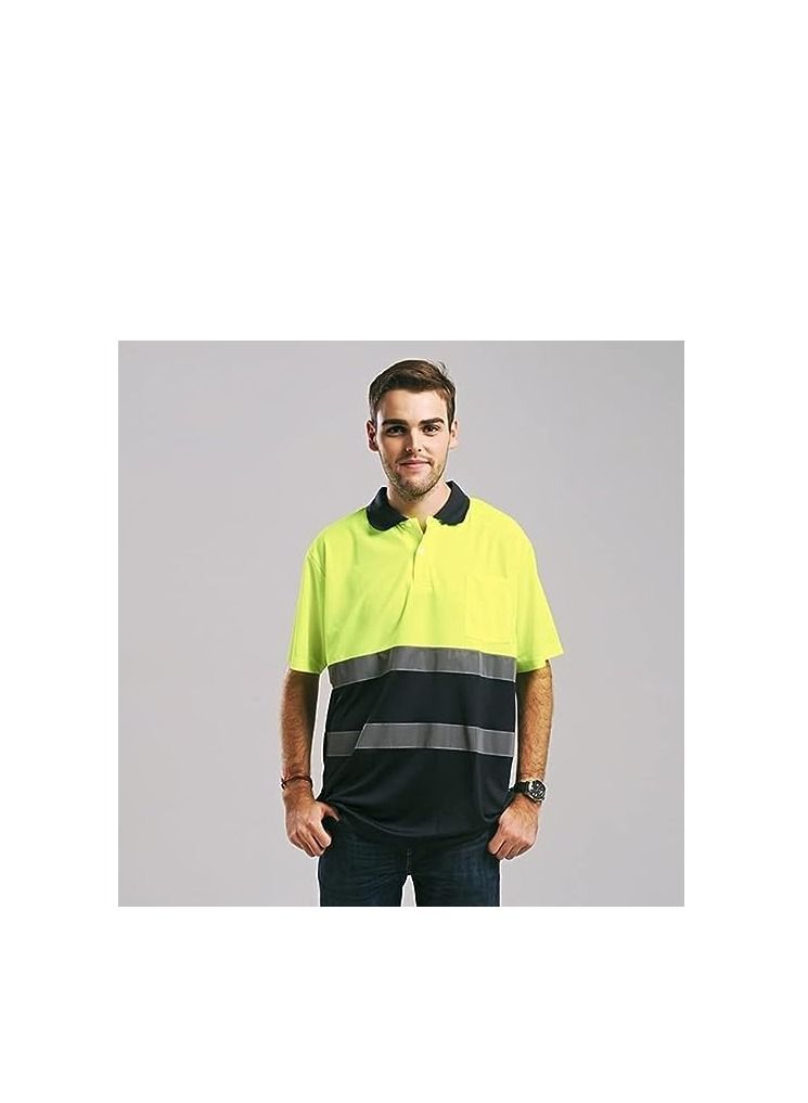 ABBASALI High Visibility Polo Shirt for Men Short Sleeve Safety Reflective  - Image 4