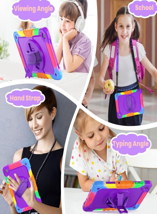 SEYMAC stock جراب SEYMAC الأصلي لجهاز سامسونج جالاكسي تاب A9 بلس 11 بوصة 2023 (SM-X210/X216)، جراب متين مقاوم للصدمات مع حزام يد دوار 360 درجة/حامل/واقي شاشة لجهاز سامسونج تاب A9 بلس، بنمط مموه + بنفسجي - Image 4