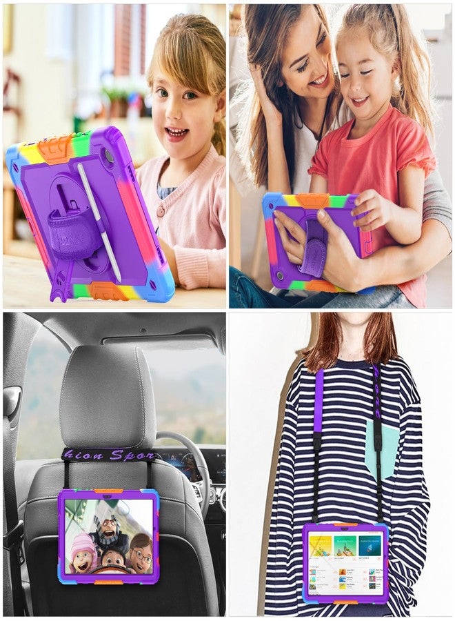 SEYMAC stock جراب SEYMAC الأصلي لجهاز سامسونج جالاكسي تاب A9 بلس 11 بوصة 2023 (SM-X210/X216)، جراب متين مقاوم للصدمات مع حزام يد دوار 360 درجة/حامل/واقي شاشة لجهاز سامسونج تاب A9 بلس، بنمط مموه + بنفسجي - Image 2