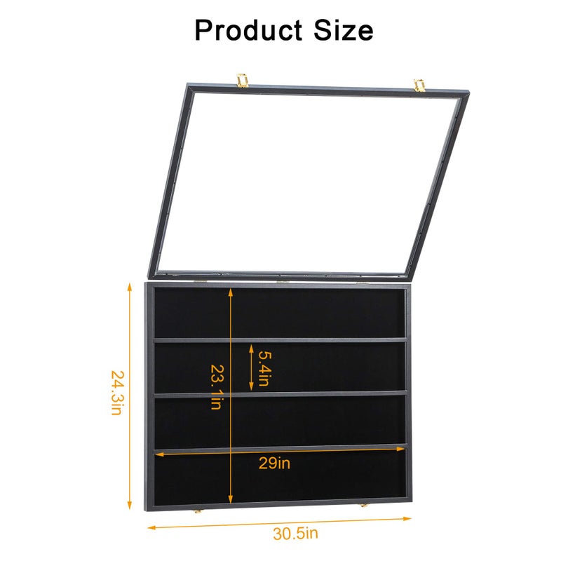 KCRasan 36 Graded Sports Card Display Case - Baseball Card Display Case Lockable - Collection Card Display, Wall Display Frame for Basketball Football Hockey Trading Cards with UV Protection Acrylic - Image 4
