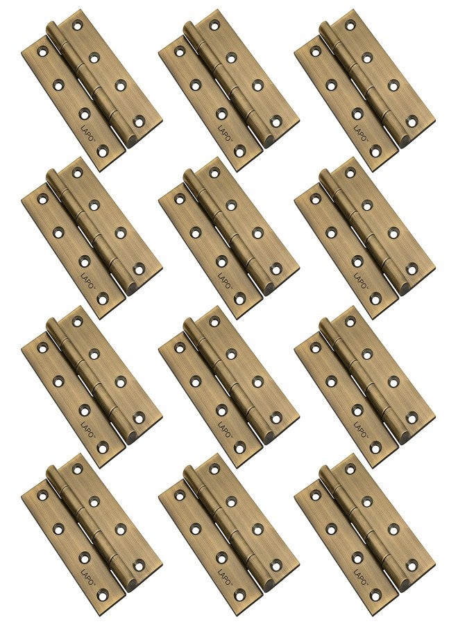 LAPO مفصلات أبواب لابو، 5 بوصات × 12 مقياس/سُمك 2.5 مم، مفصلات من الفولاذ المقاوم للصدأ للأبواب الثقيلة، حركة فتح سلسة، مثالية للاستخدام المنزلي والتجاري، ضمان 5 سنوات، لمسة نهائية عتيقة، عبوة من 12 قطعة - Image 1