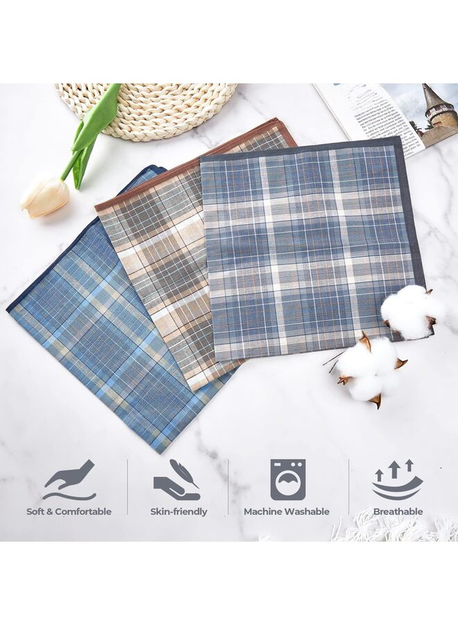 6Pcs Handkerchiefs Men Cotton, Handkerchiefs for Men Cotton Classic Pocket Squares Set, Gift for Men - Image 3