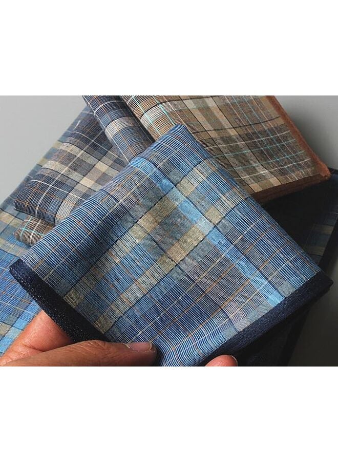 6Pcs Handkerchiefs Men Cotton, Handkerchiefs for Men Cotton Classic Pocket Squares Set, Gift for Men - Image 5