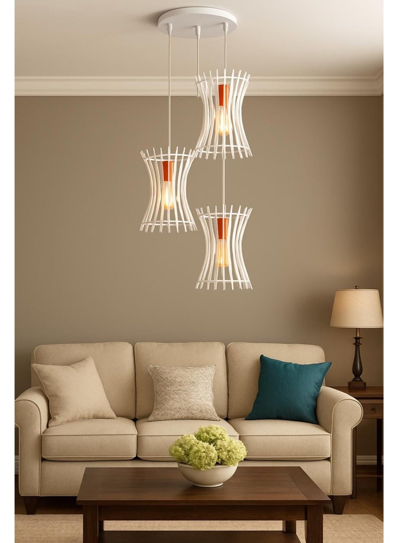 White triple ceiling chandelier224 - Image 1