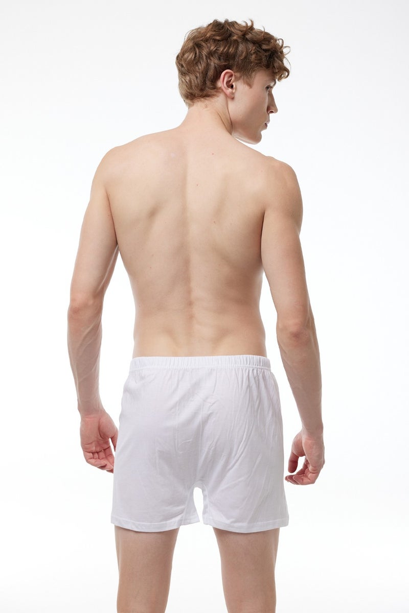 Malabadi Men's White 3 Piece Wide Pattern 100% Cotton Boxer 3M024  - Image 4