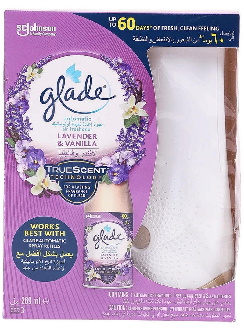 Glade Automatic Spray Holder With Lavender & Vanilla Freshener Upto 60 Days Of Automatic Freshness 269 ML - Image 1