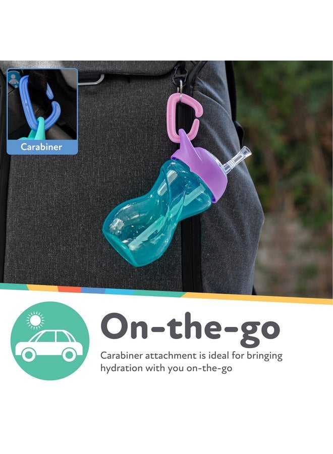 Nuby No-Spill Clik-It Flexi Straw Sippy Cup with Easy Grip - (3-Pack) 10 oz - Baby Sippy Cup for 6+ Month Old - Aqua/Pink/Purple - Image 4