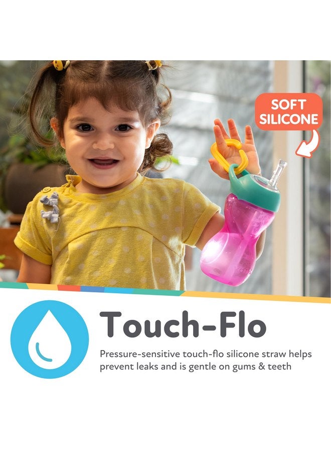 Nuby No-Spill Clik-It Flexi Straw Sippy Cup with Easy Grip - (3-Pack) 10 oz - Baby Sippy Cup for 6+ Month Old - Aqua/Pink/Purple - Image 2