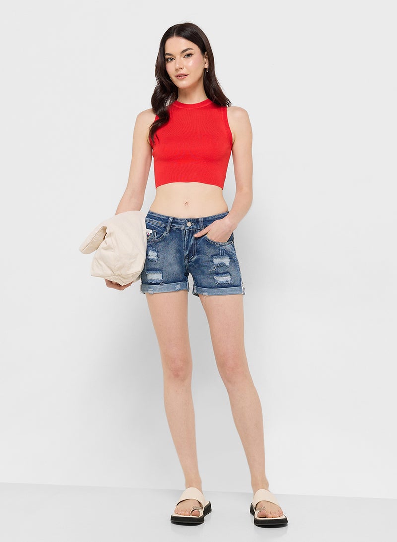 Ginger Distressed Denim Shorts - Image 2