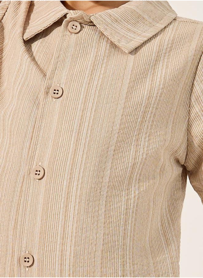 Styli Striped Short Sleeve Shirt  - Image 4