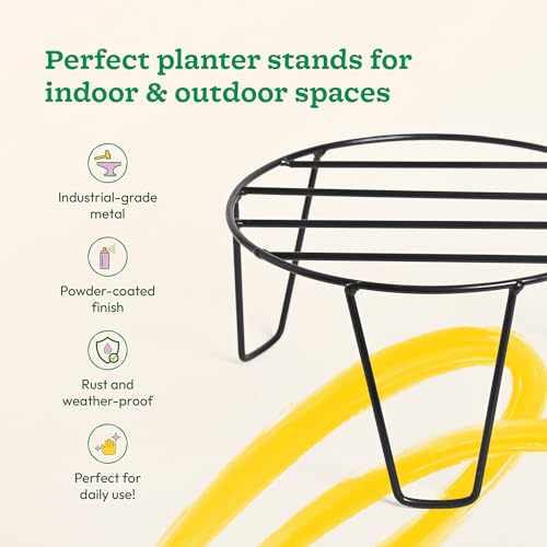 UGAOO Arc Plant Stands for Outdoor Balcony, Round Metal Planter Stand for Balcony, Pot Stand for Outdoor & Indoor Plants, Plant Stand for Balcony Garden – Set of 12 - Image 5