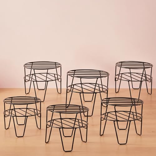 UGAOO Arc Plant Stands for Outdoor Balcony, Round Metal Planter Stand for Balcony, Pot Stand for Outdoor & Indoor Plants, Plant Stand for Balcony Garden – Set of 12 - Image 3