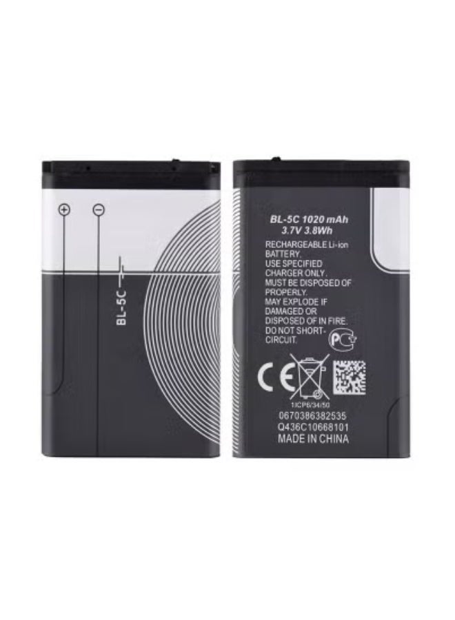 MUNTAQI High-Quality Replacement Battery for Nokia BL-5C | Long-Lasting Rechargeable Lithium-Ion Internal Battery | Compatible with Classic Nokia Phones | Reliable Power Backup for Daily Use | Durable, Safe & Fast-Charging Battery for Nokia Mobile Models - Image 1