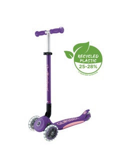 GLOBBER Globber Primo Foldable Plus Lights 3-wheel Kick Scooter Purple  - Image 2