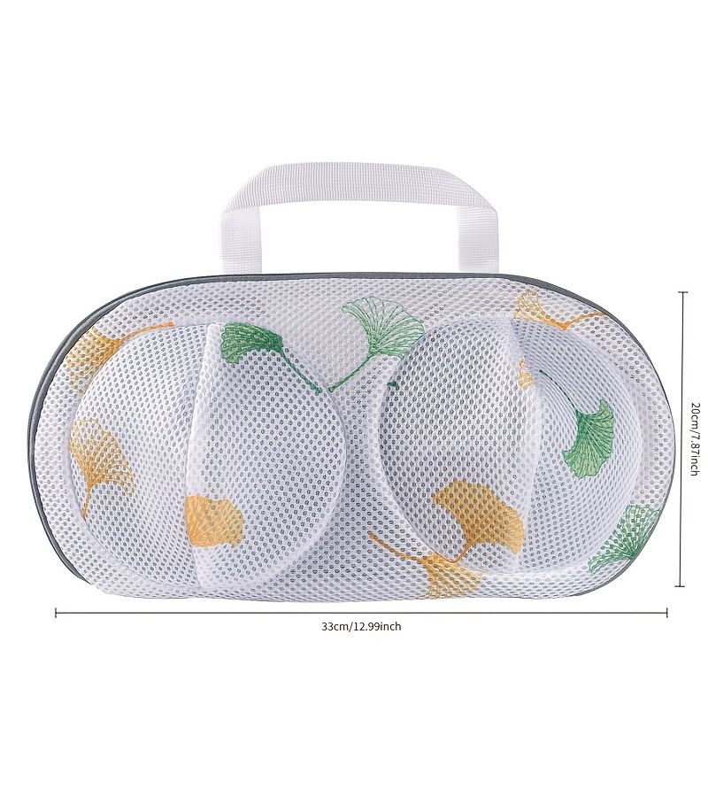 2 Pcs Thickened Mesh Bra Laundry Bags With Handles Ginkgo Leaf Print Design Prevent Tangling And Abrasion For Travel Laundry Protection - Image 3