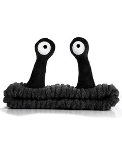 WLLHYF Spa Headband Facial Makeup Head Band Microfiber Soft Coral Fleece Head Wraps Snail Cartoon Cute Hair Accessories Elastic Skincare Hair Band for Women Girls Washing Face Beauty (Black)  - Image 1
