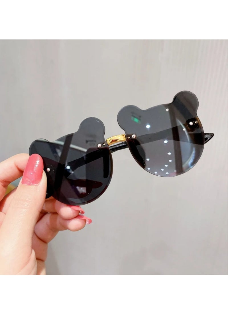 لوكسا نظارات شمسية للأطفال 2 قطعة على شكل دب لطيف، نظارات شمسية مستقطبة لحماية من الأشعة فوق البنفسجية للأطفال - Image 2