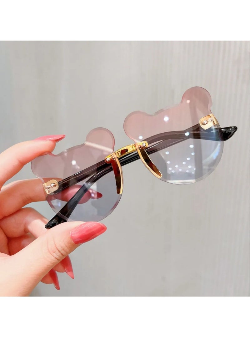 لوكسا نظارات شمسية للأطفال 2 قطعة على شكل دب لطيف، نظارات شمسية مستقطبة لحماية من الأشعة فوق البنفسجية للأطفال - Image 3