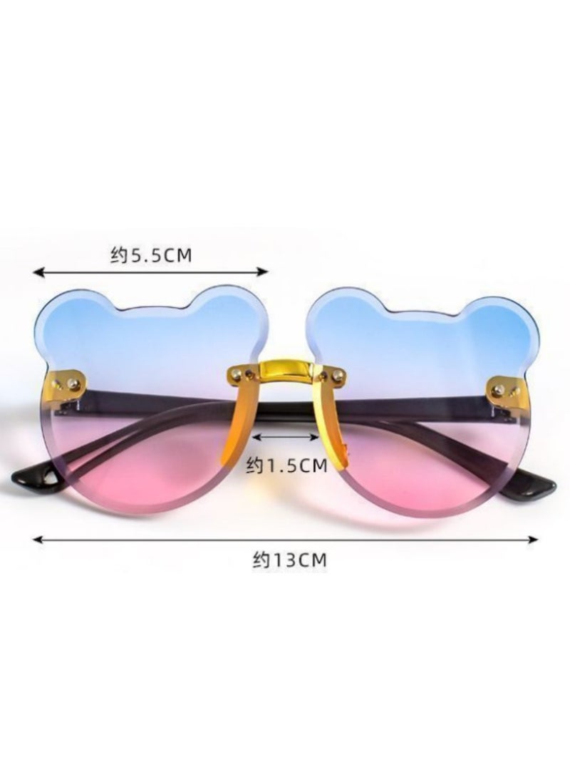 لوكسا نظارات شمسية للأطفال 2 قطعة على شكل دب لطيف، نظارات شمسية مستقطبة لحماية من الأشعة فوق البنفسجية للأطفال - Image 4