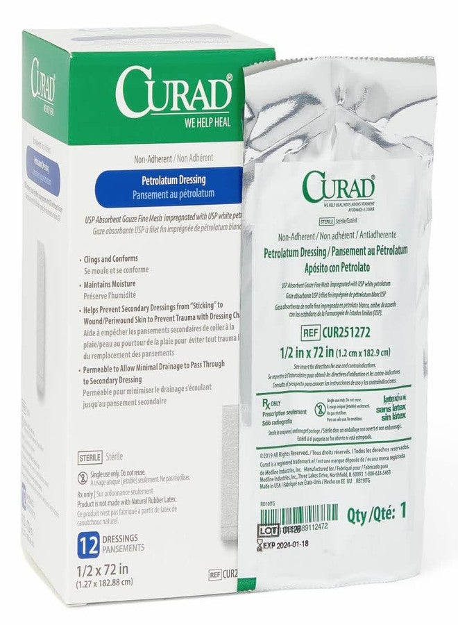 CURAD ضمادة جاز غير لاصقة معقمة من ميدلاين CURAD، 1/2 بوصة × 72 بوصة، مثالية للجروح غير النازفة، علبة تحتوي على 72 قطعة - Image 4