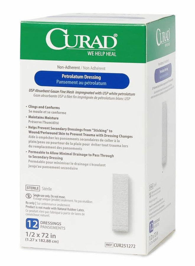 CURAD ضمادة جاز غير لاصقة معقمة من ميدلاين CURAD، 1/2 بوصة × 72 بوصة، مثالية للجروح غير النازفة، علبة تحتوي على 72 قطعة - Image 2